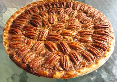 Delicious pecan pie prepared for the day